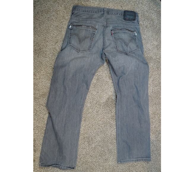 Levi's 569 Loose Straight Gray Jeans 32x32 Faded Distressed Zipper Pockets - Picture 5 of 9